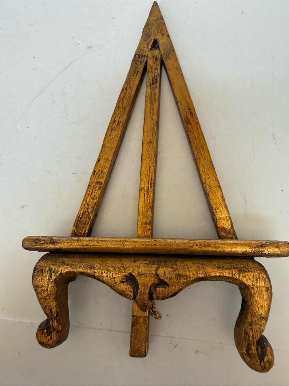 Vintage MCM Miniature Gold Gilt Easel 8.5” x 5” Made in Taiwan Republic of China